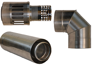 Дефлектор коаксиального дымохода горизонтальный для газового КАРМА NOBLESSE D130/200